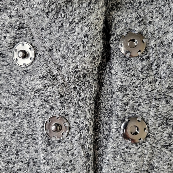 Pure J Jill Cardigan Size S Black Marled Snap Closure High Neck Pockets Longline - Picture 5 of 11